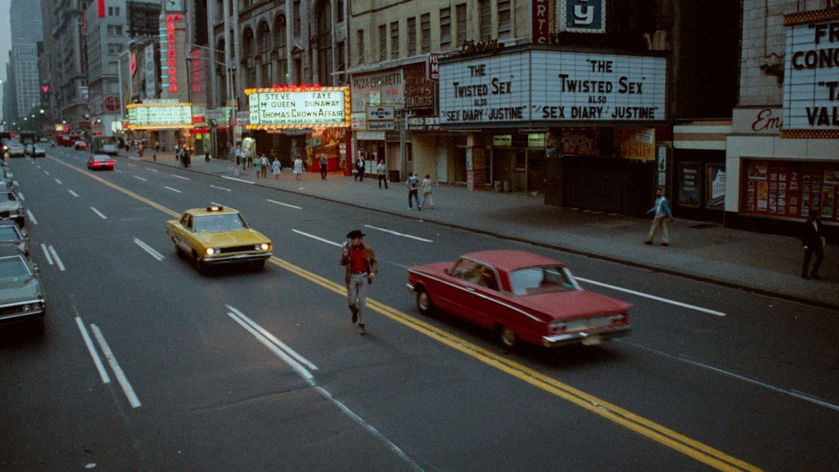 Midnight Cowboy film still Times Square 1969