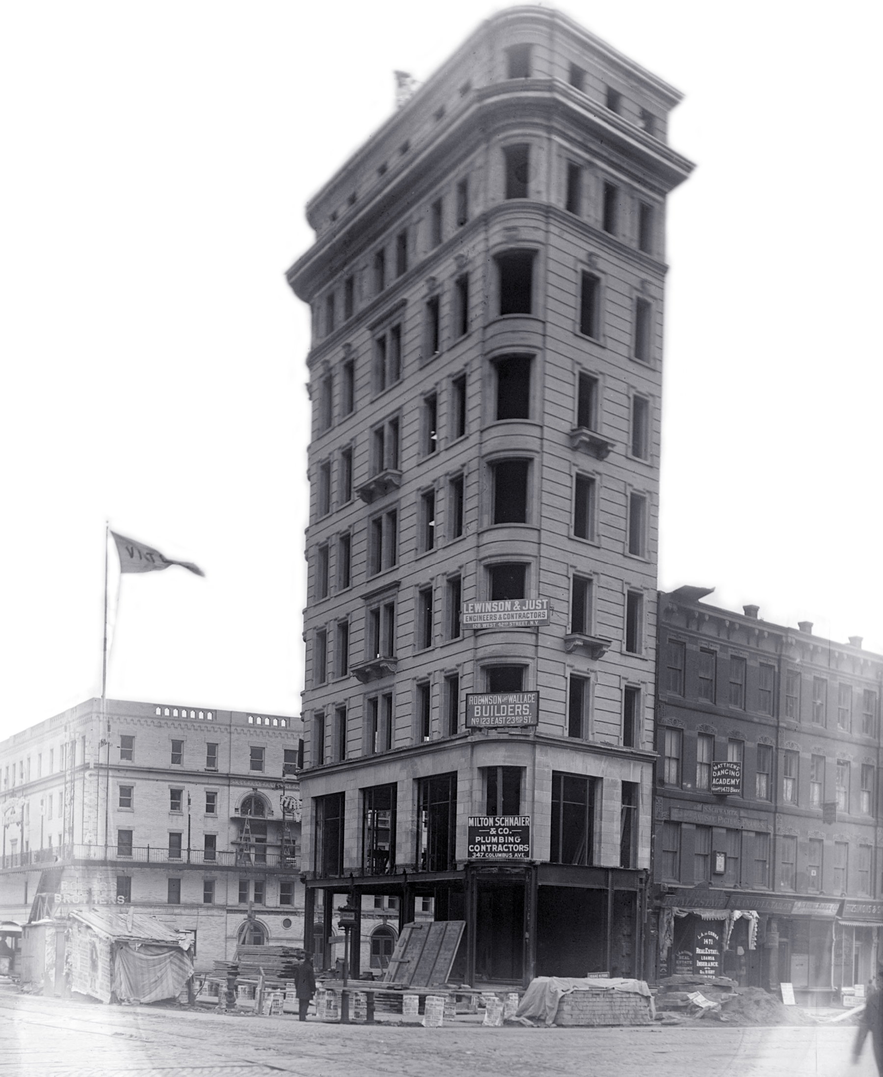 Historical image of Longacre Square in the 1899.