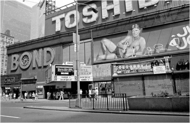 Criterion Theatre marquee showing Red Heat in 1988