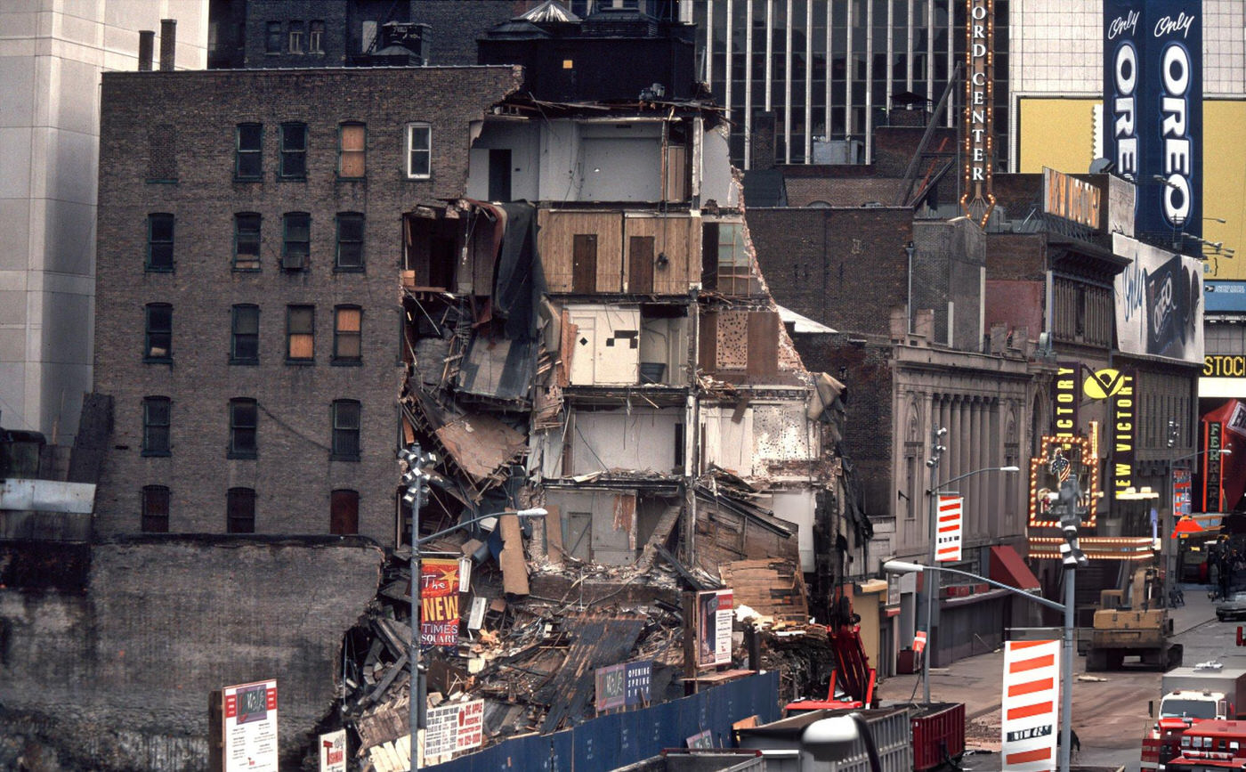 42nd Street demolition in progress, 1997