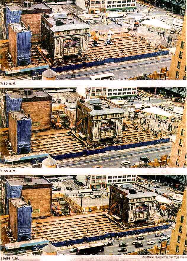 Aerial view of the Empire Theatre move